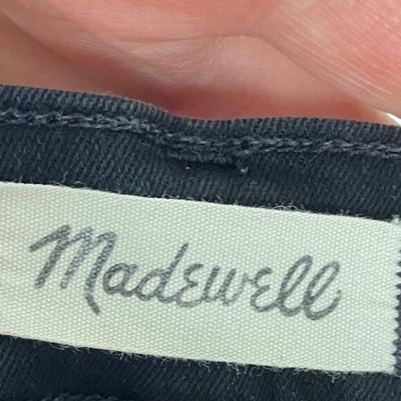 Madewell Black 9" Mid-Rise Skinny Jeans ISKO Black Size 24 Premium Denim G1202 - Picture 4 of 14